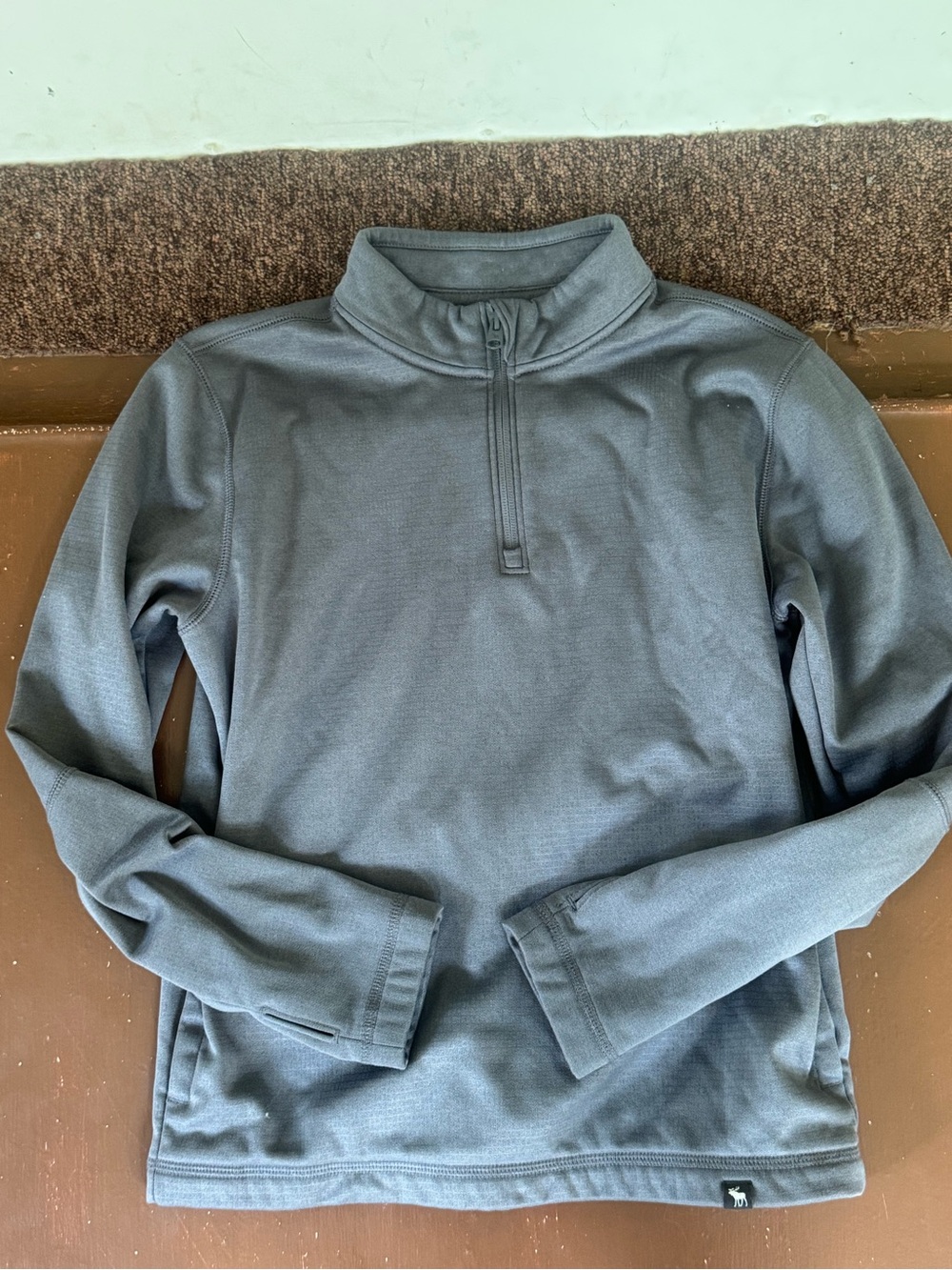 abercrombie kids Men's Half-Zip Sweater in Gray